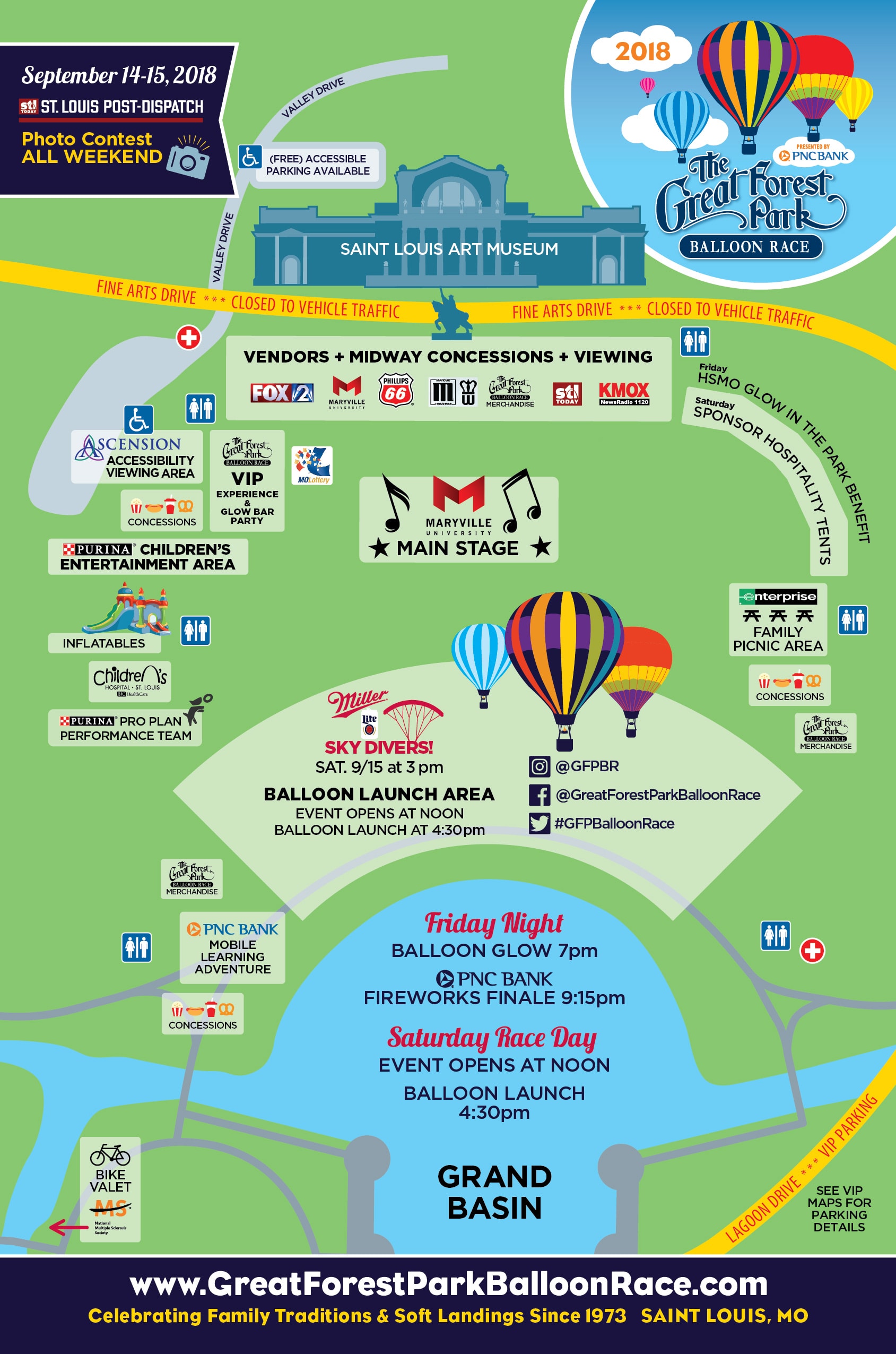 Maps, Parking, and Transportation | Great Forest Park Balloon Race | St Louis MO