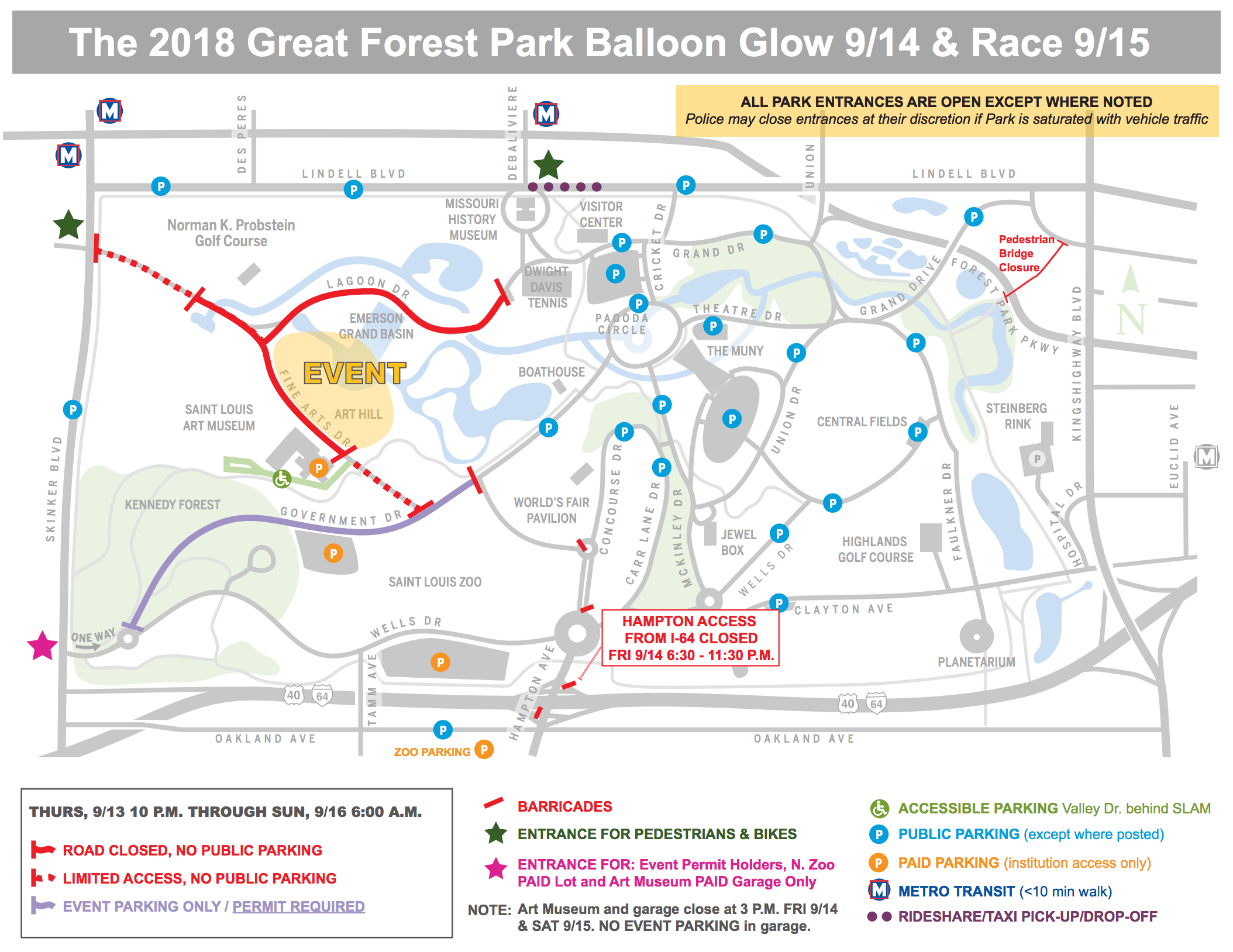 Maps, Parking, and Transportation | Great Forest Park Balloon Race | St Louis MO